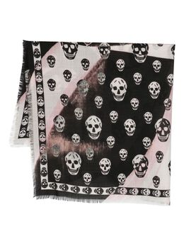 Alexander McQueen: Шарф Biker Skull с принтом