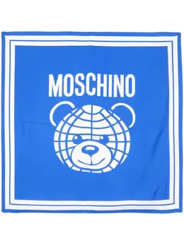 Moschino: Шарф Teddy Bear с принтом