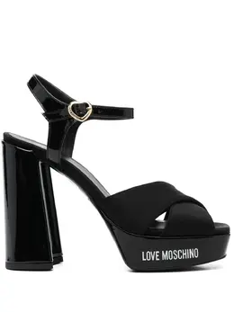 Love Moschino: Чёрные сандалии 