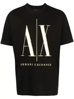 Armani Exchange: Футболка с вышивкой 