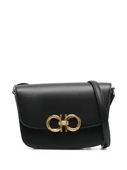 Ferragamo: Чёрная сумка  Gancini