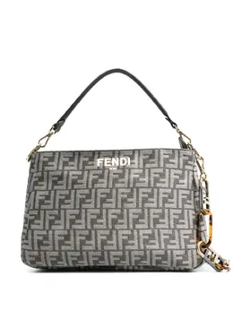 Fendi: Коричневая сумка-шоппер  FF