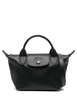 Longchamp: Чёрная сумка  Le Pliage