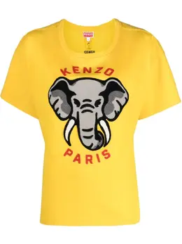 Kenzo: Жёлтая футболка 