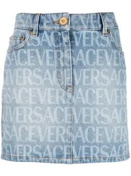 Versace: Джинсовая юбка 