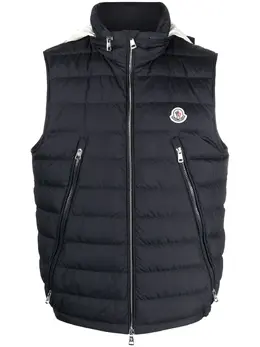 Moncler: Синий жилет 