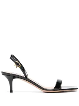 Gianvito Rossi: Чёрные сандалии  Ribbon