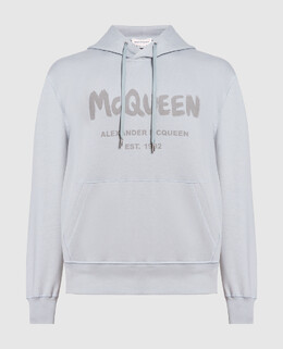 Alexander McQueen: Серая толстовка McQueen Graffiti