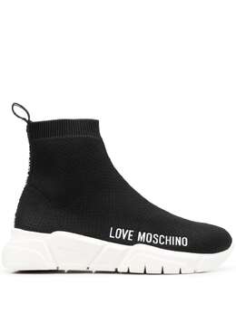 Love Moschino: Чёрные кроссовки 