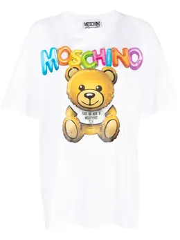 Moschino: Белая футболка  Teddy Bear