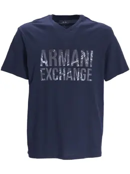 Armani Exchange: Футболка с принтом