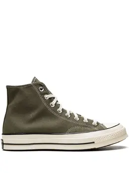 Converse: Зелёные кроссовки  Chuck 70 Hi