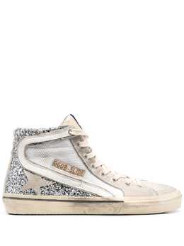 Golden Goose: Белые кроссовки  Slide