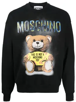 Moschino: Чёрный свитшот  Teddy Bear