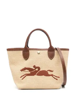 Longchamp: Бежевая сумка-шоппер 