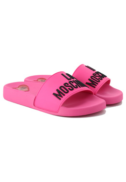 MOSCHINO Love: Розовые шлёпанцы 