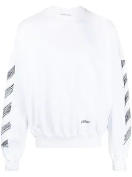 Off-White: Свитшот  Diag с принтом