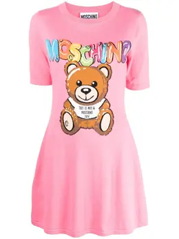 Moschino: Трикотажное платье Teddy Bear