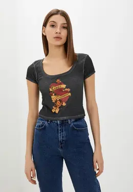 Guess Jeans: Серый топ