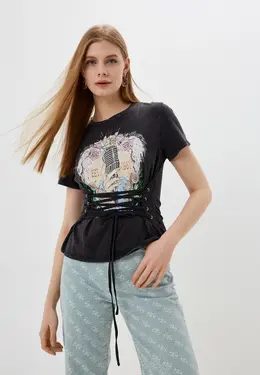 Guess Jeans: Серая футболка