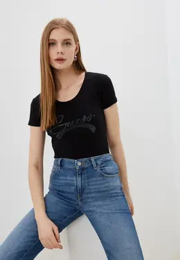 Guess Jeans: Чёрная футболка