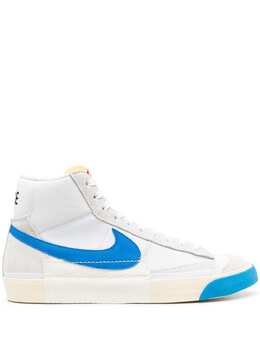 Nike: Голубые кроссовки Blazer Mid