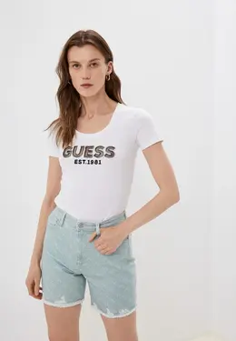 Guess Jeans: Белая футболка