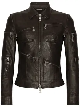 Dolce & Gabbana: Кожаная куртка  Biker