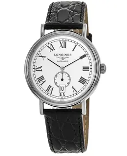 Longines Presence Automatic Black Leather Mens Watch L4.821.2.11.2