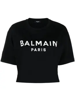 Balmain: Топ с принтом