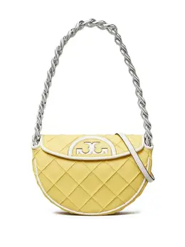 Tory Burch: Жёлтая сумка  Fleming