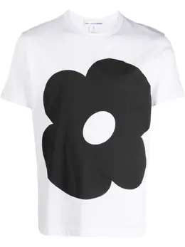 Comme Des Garçons Shirt: Футболка с цветочным принтом