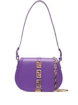 Versace: Фиолетовая сумка  Greca