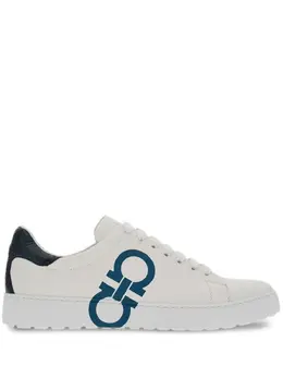 Ferragamo: Белые кроссовки  Gancini