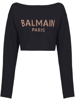 Balmain: Чёрный свитер