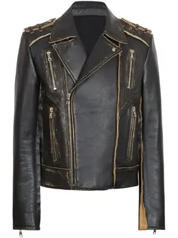 Balmain: Кожаная куртка Biker