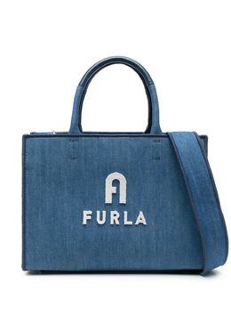 Furla: Голубая сумка-шоппер  Opportunity