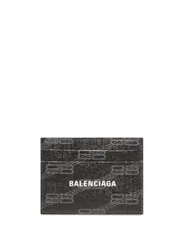 Balenciaga: Чёрный картхолдер BB