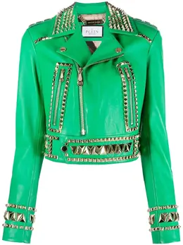Philipp Plein: Кожаная куртка  Gothic Plein