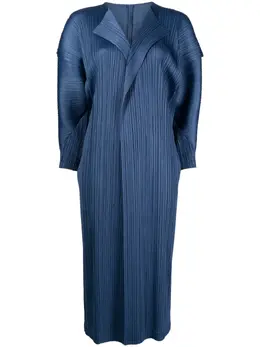 Pleats Please Issey Miyake: Синее пальто