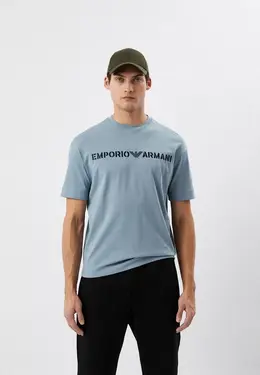 Emporio Armani: Голубая футболка