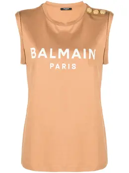 Balmain: Топ с принтом