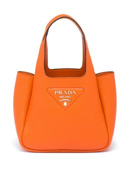 Prada: Оранжевая сумка-шоппер 