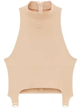 Courrèges: Бежевый топ 