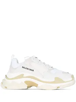 Balenciaga: Белые кроссовки Triple S