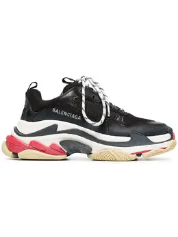 Balenciaga: Чёрные кроссовки Triple S