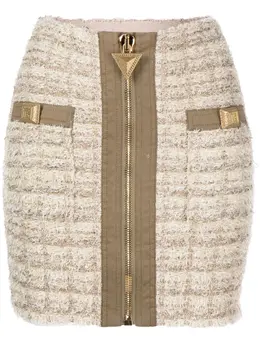 Balmain: Твидовая юбка 