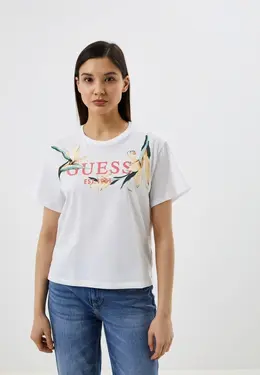 Guess Jeans: Белая футболка