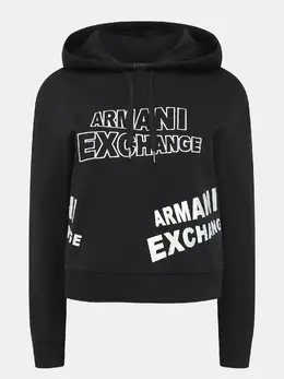 Armani Exchange: Чёрная толстовка 