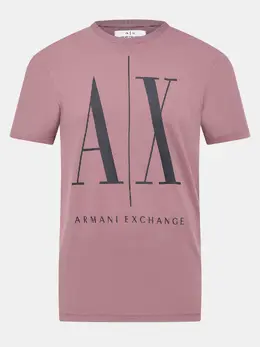 Armani Exchange: Розовая футболка 